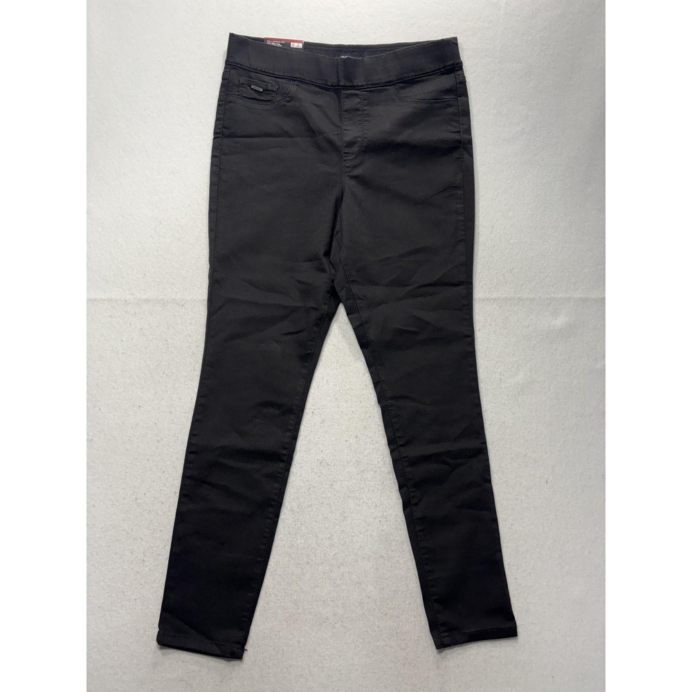 Nine West Heidi Pull On Skinny Jeans Womens 14 Black Rinse Stretch 33x30 Denim
